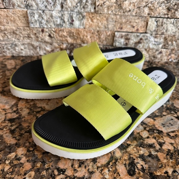 Rag & Bone Sandals Slide Cameron Mila  Flat ACID GREEN Lightweight US 8/ EU 38 - Picture 3 of 8